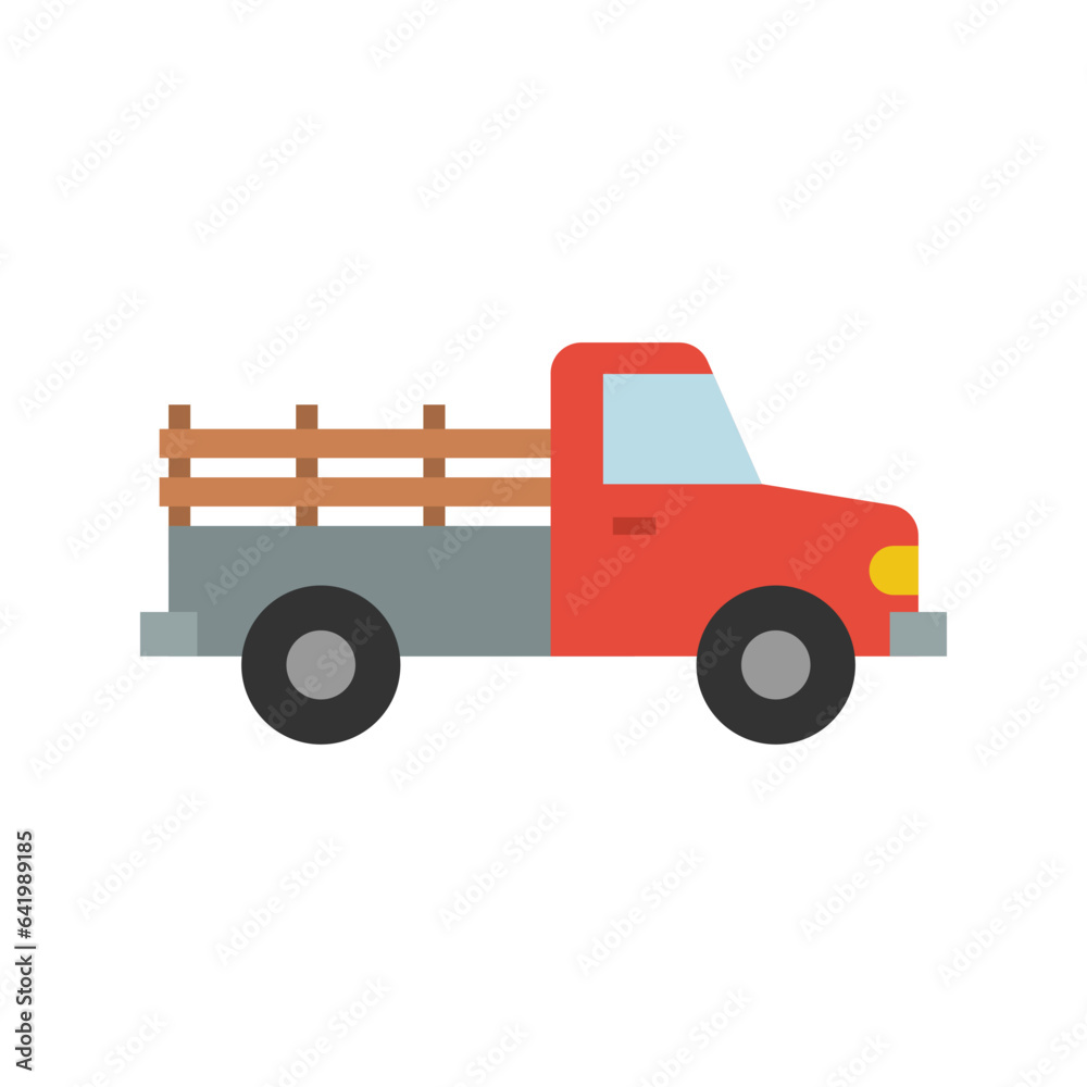 Farmer pickup truck icon. Old retro pickup truck, pictogram isolated on a white background.
