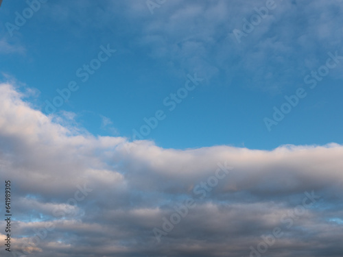 Beautiful various forms clouds in the high sky