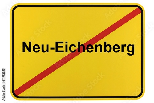 Illustration eines Ortsschildes der Gemeinde Neu-Eichenberg in Hessen © Pixel62