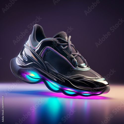 Futuristic sport sneakers design made from innovation plastic materials