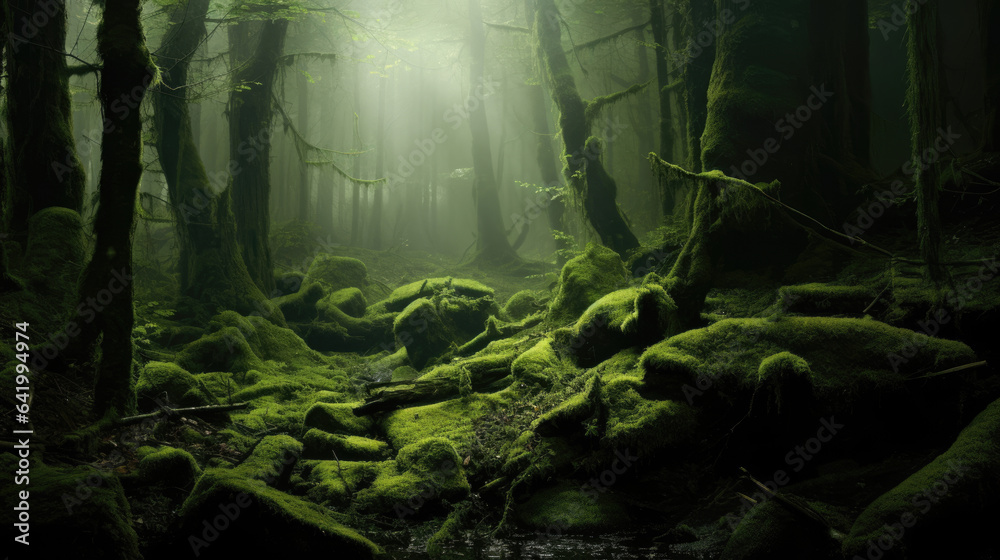 Green mossy forest