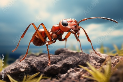 Forest ant close-up. AI gemerated image. © Stavros