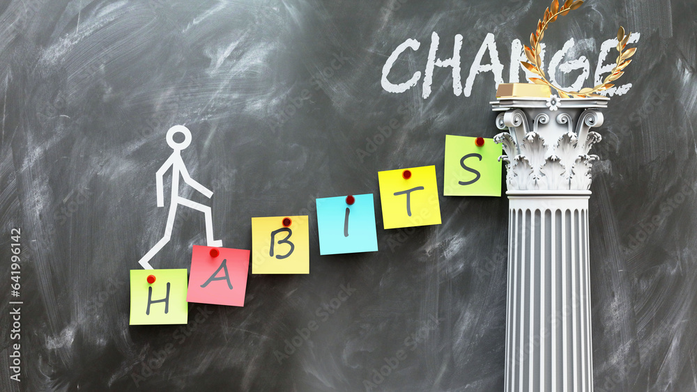 Habits leads to Change - a metaphor showing how habits makes the way to ...