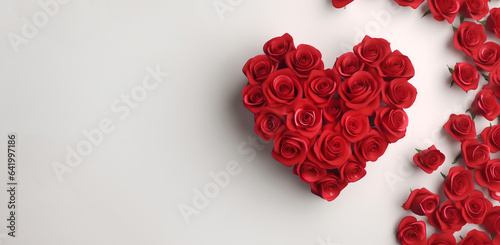 Red roses in the shape of heart