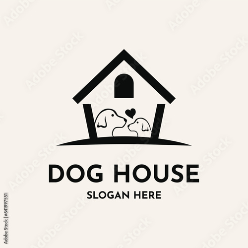 Dog house logo design creative idea