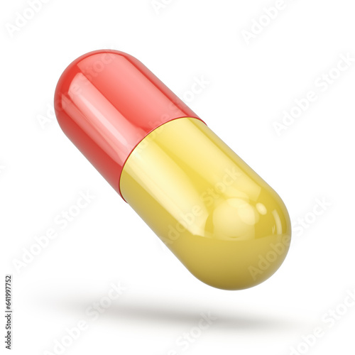 Pill on a white background. 3D illustration