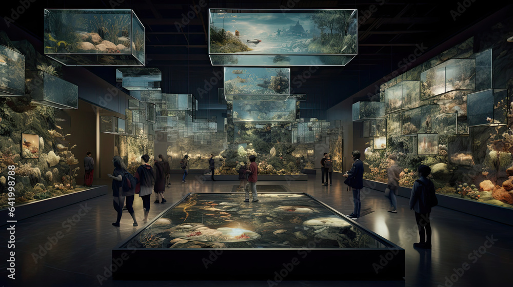 AI-enhanced art galleries curating immersive and dynamic exhibitions.