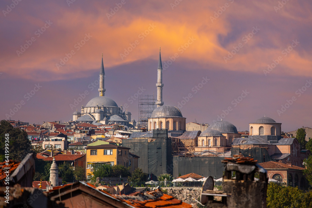 Fototapeta premium Molla Zeyrek Mosque and Complex in Fatih District of Istanbul 
