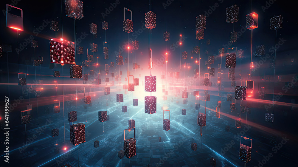 Obraz premium Quantum encryption keys exchanged through entangled particles ensuring secure communication channels.