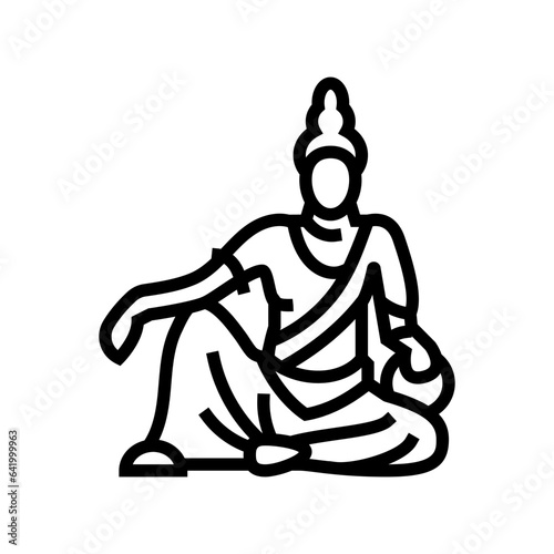 bodhisattva buddhism line icon vector. bodhisattva buddhism sign. isolated contour symbol black illustration