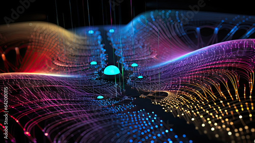 Quantum interference patterns influencing quantum algorithm outcomes showcasing quantum computing's potential.