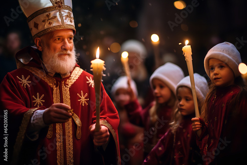 A luminous parade, voices in unison, celebrating the beloved saint of winter