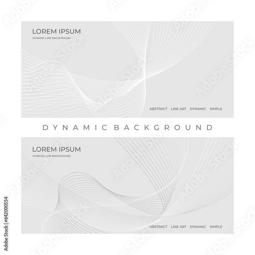 dynamic abstract white line for landing page background on light grey background