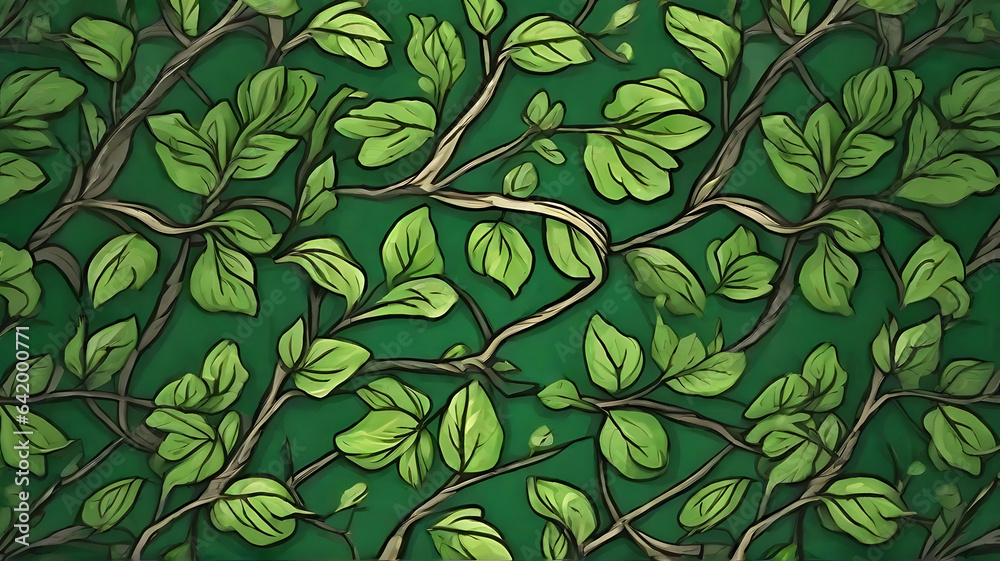 Green leaves seamless pattern Green leaves seamless pattern