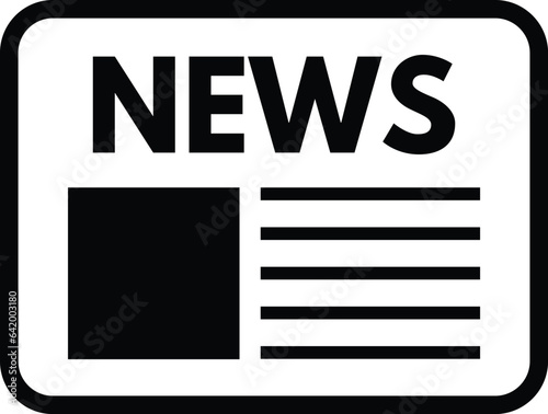 News icon vector isolated on white background . Illustration of a newspaper