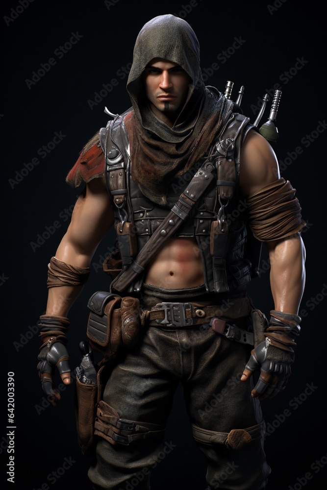 Male mercenary with photo-realistic elite forces