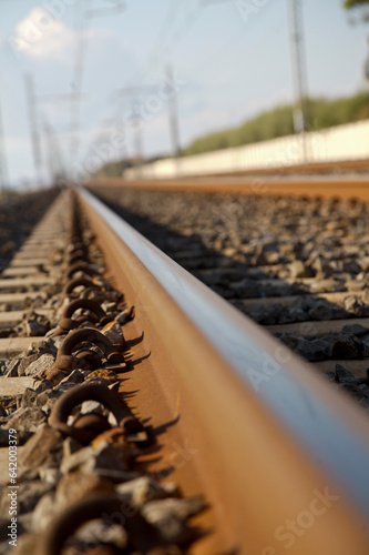 Close up of rail tracks
 photo