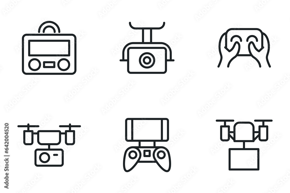 Drone line icon set. EPS 10 Drone line icon set. EPS 10