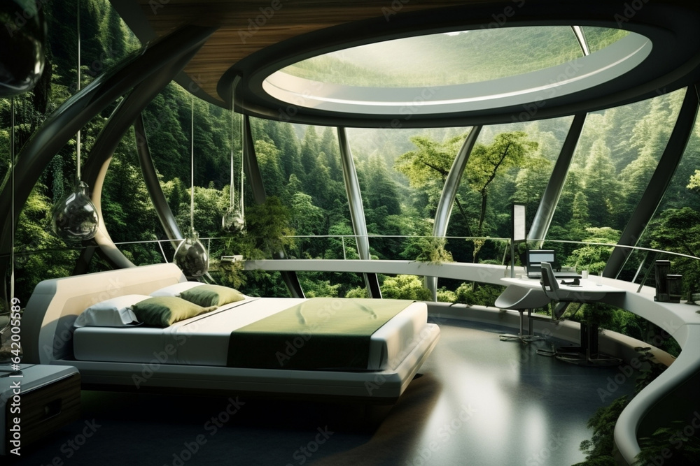 Travel house beautiful modern design white architecture bedroom interior window relaxation