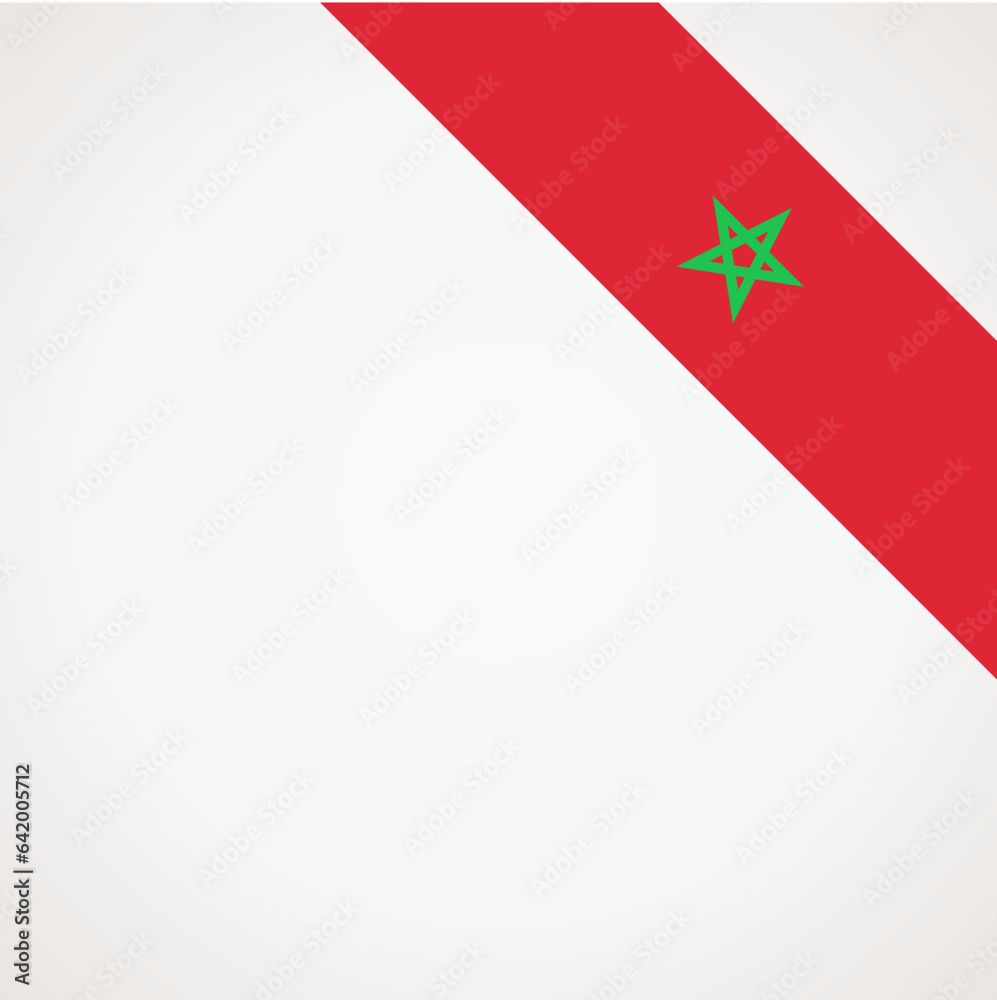 Corner ribbon flag of Morocco