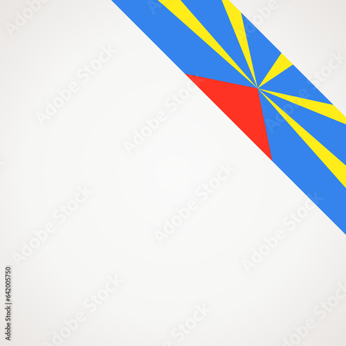 Corner ribbon flag of Reunion