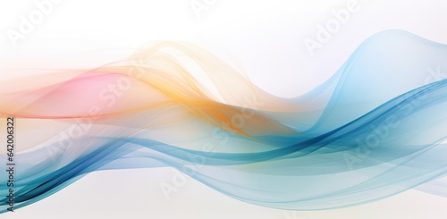 Abstract background with blue and orange smooth lines on white background.