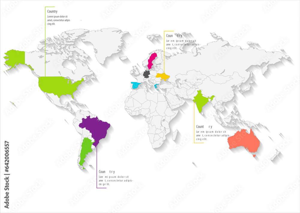 Green Vector Map of The World
 Infographic. Vector illustration
