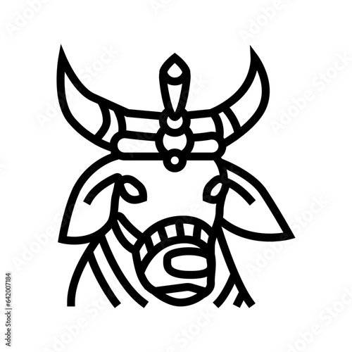cow sacred animal hinduism line icon vector. cow sacred animal hinduism sign. isolated contour symbol black illustration