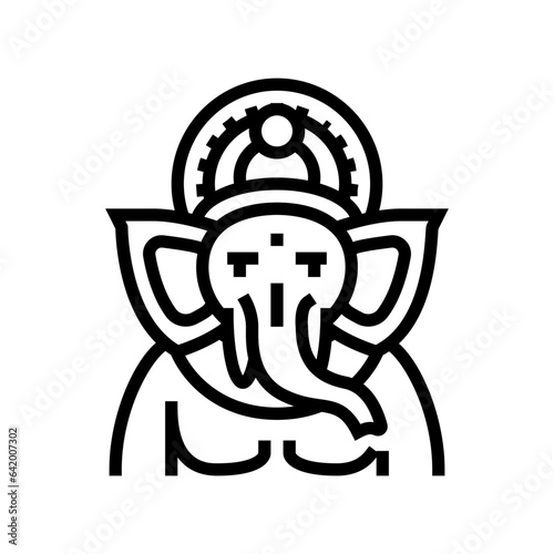 ganesha god om line icon vector. ganesha god om sign. isolated contour symbol black illustration