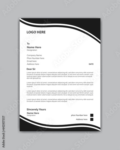 Corporate official letterhead design.