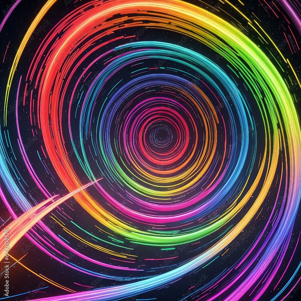 Obraz premium Abstract colorful background wallpaper. Beautiful rainbow wave lines. Generative AI