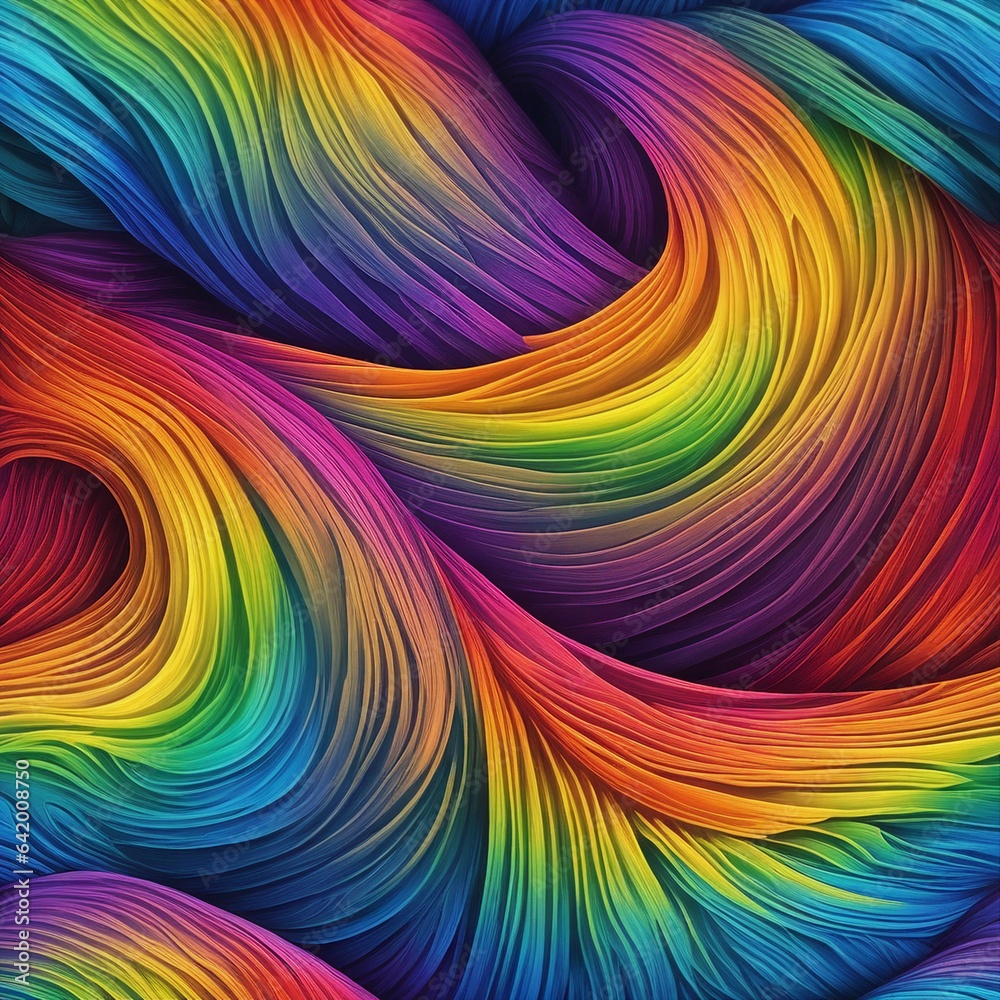 Naklejka premium Abstract colorful background wallpaper. Beautiful rainbow wave lines. Generative AI