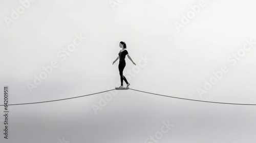 looking for balance and harmony, a tightrope walker