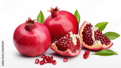 pomegranate on white background