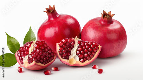pomegranate isolated on white