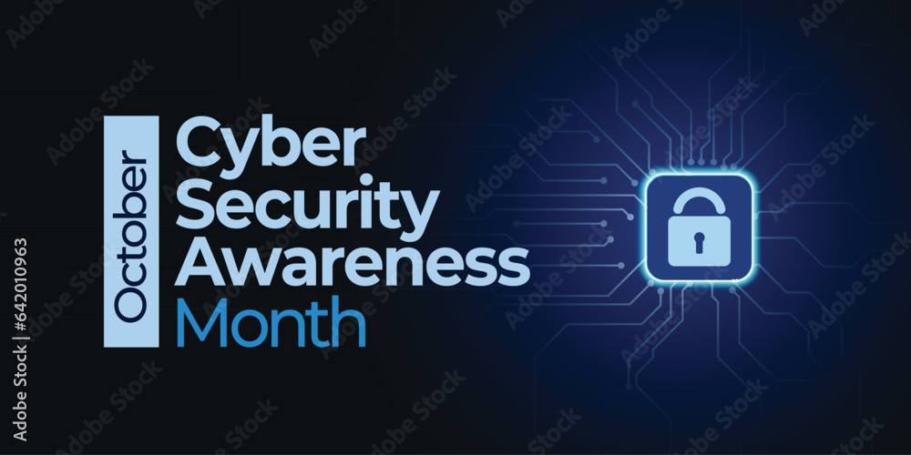 Cyber Security Awareness Month Ncsam Observed In October Vector