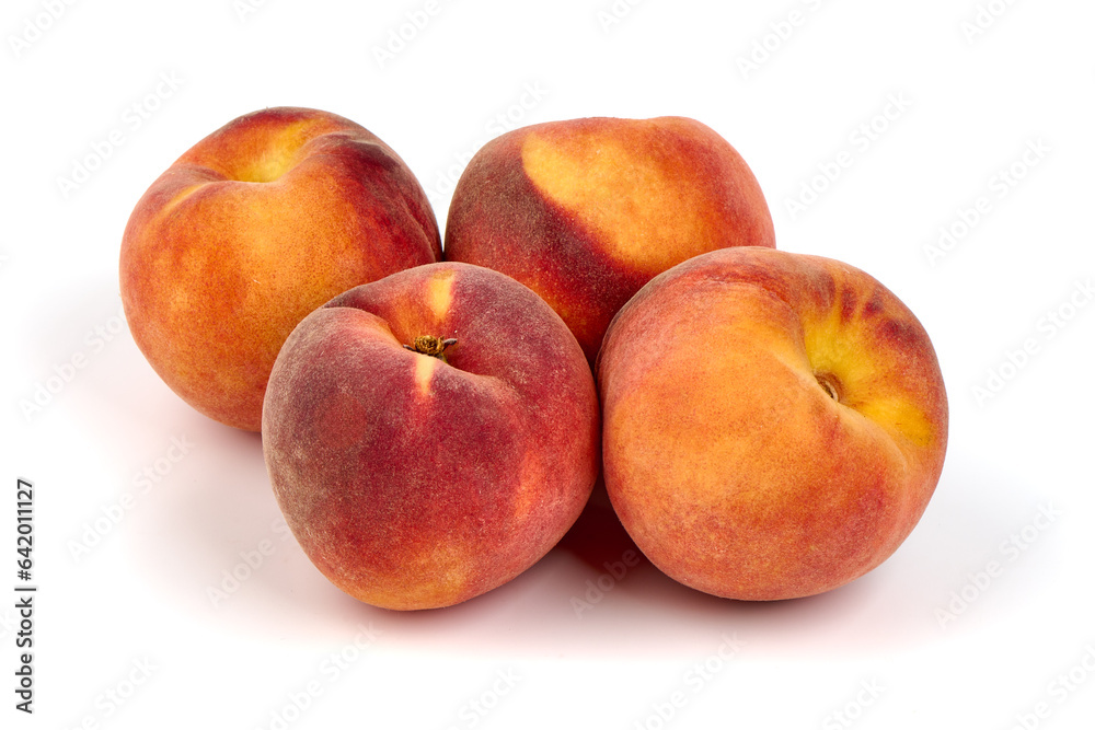 Fresh peaches, isolated on white background. Fresh peaches, isolated on white background.
