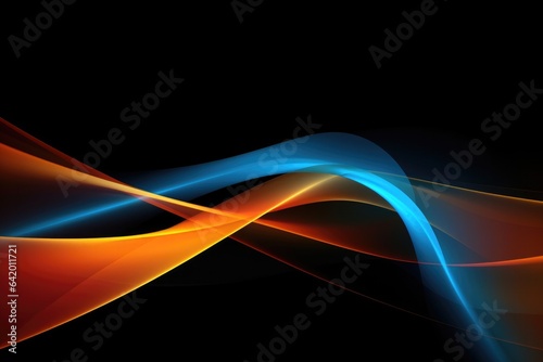 Abstract background with blue and orange waves. Vector illustration for your design