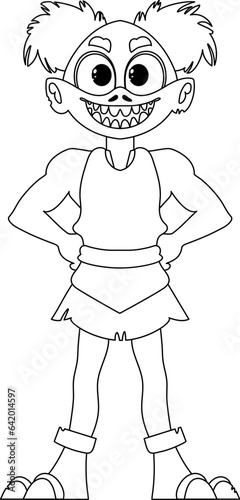 This cartoon character is special and cool because it has abilities that nobody else has. Childrens coloring page.