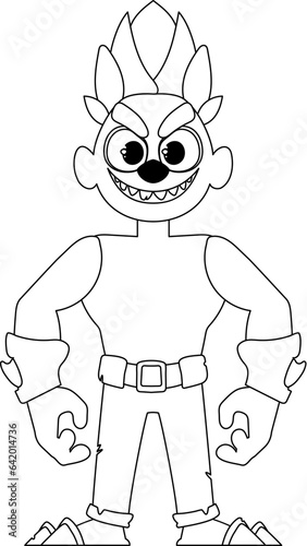 This cartoon character is special and amazing because it can do things that nobody else can do. Childrens coloring page.