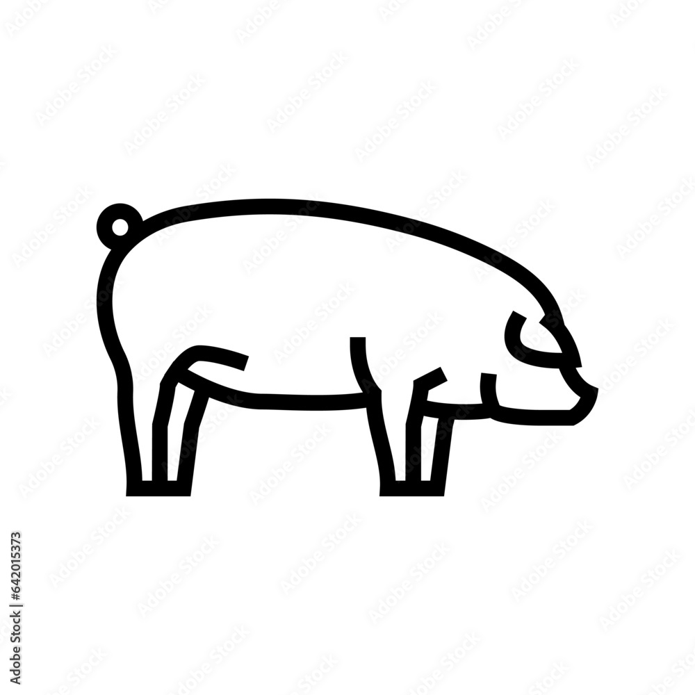 landrace pig breed line icon vector. landrace pig breed sign. isolated contour symbol black illustration landrace pig breed line icon vector. landrace pig breed sign. isolated contour symbol black illustration