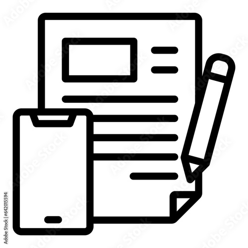 E-Contract Outline Icon