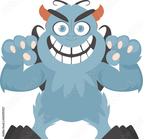 This animal is really bad and wicked. Cartoon style.