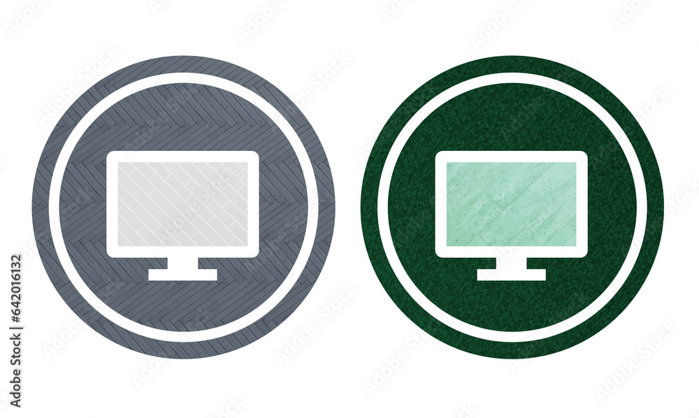 Monitor icon symbol with texture