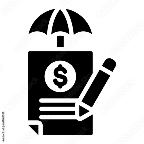 Insurance Agreement Glyph Icon