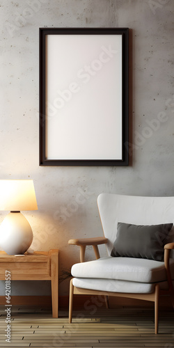 The Canvas Awaits: Blank Frame in Contemporary Setting, generative ai