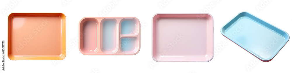 transparent background with an empty plastic tray transparent background with an empty plastic tray