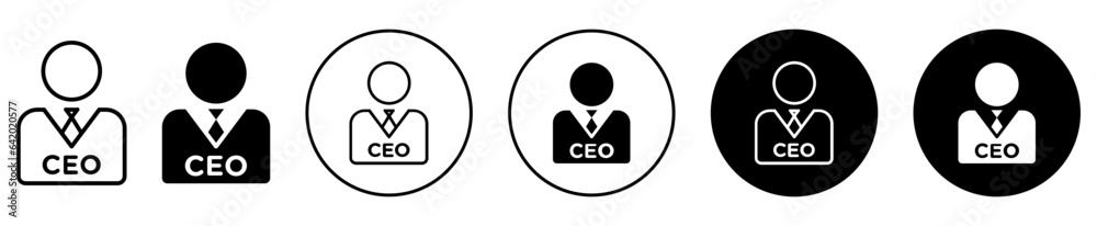 Company ceo vector icon set. boss vector symbol in black color.