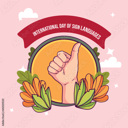 Free vector hand draw international day of sign languages illustration