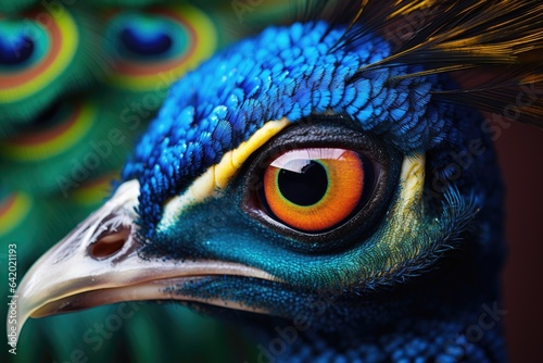 A vibrant close-up of a peacock's mesmerizing feathers © Virginie Verglas